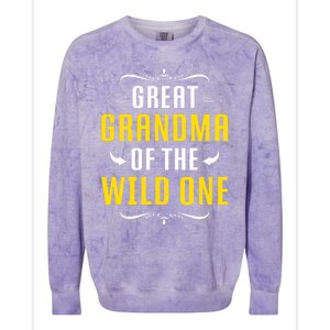 Great Grandma Of The Wild One Great Grandma Of Wild One Cool Gift Colorblast Crewneck Sweatshirt