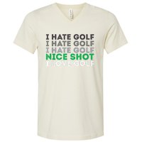 Golfer Golfing Player Funny Golf Club Tournament Lover V-Neck T-Shirt