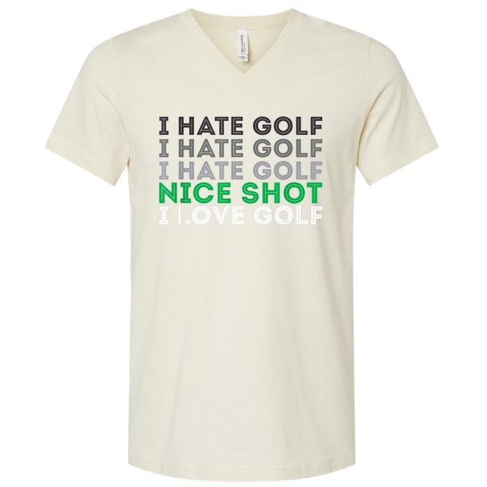 Golfer Golfing Player Funny Golf Club Tournament Lover V-Neck T-Shirt