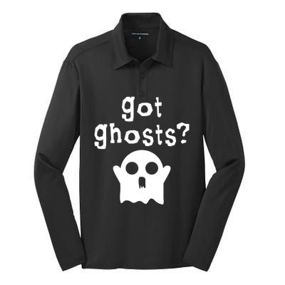 Got Ghosts Paranormal Gift Silk Touch Performance Long Sleeve Polo