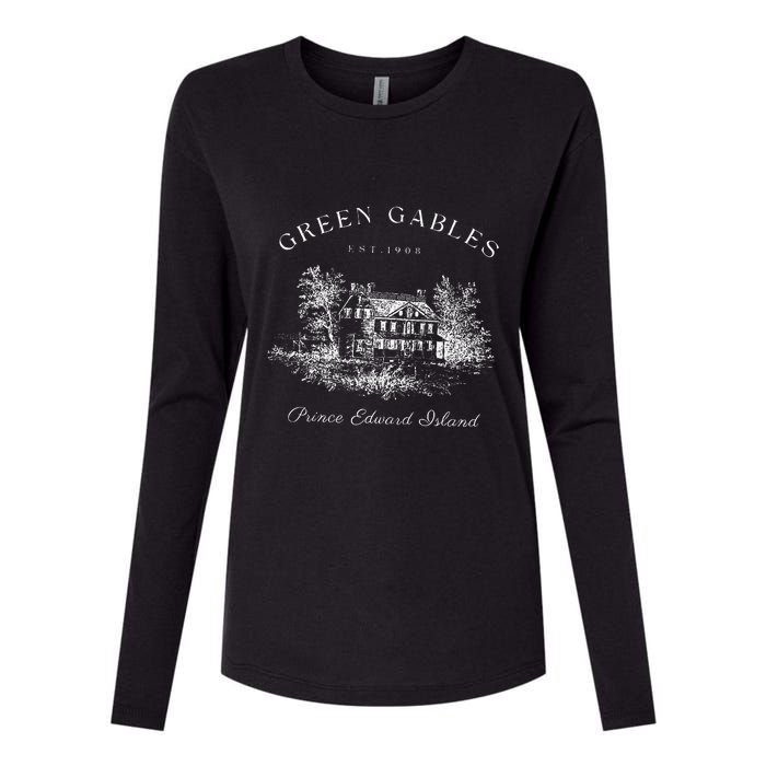 Green Gables Prince Edward Island Est 1908 Book Lover Womens Cotton Relaxed Long Sleeve T-Shirt