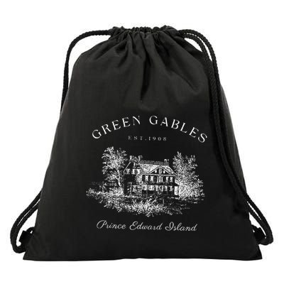 Green Gables Prince Edward Island Est 1908 Book Lover Drawstring Bag
