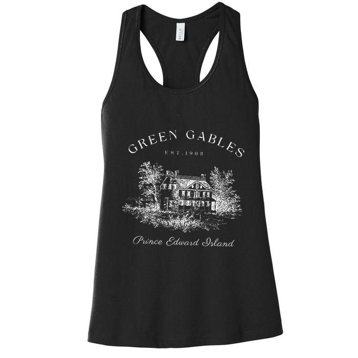 Green Gables Prince Edward Island Est 1908 Book Lover Women's Racerback Tank