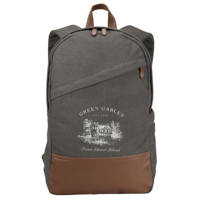 Green Gables Prince Edward Island Est 1908 Book Lover Cotton Canvas Backpack