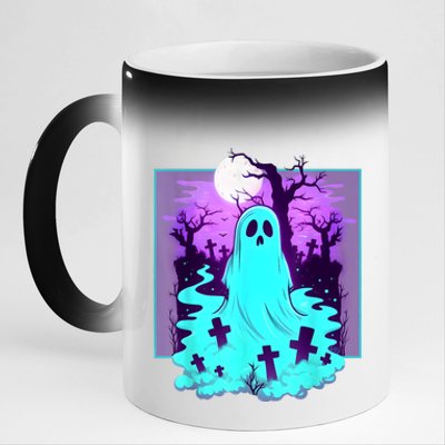 Ghost Graveyard Pastel Goth Cute Spooky Halloween Aesthetic 11oz Black Color Changing Mug