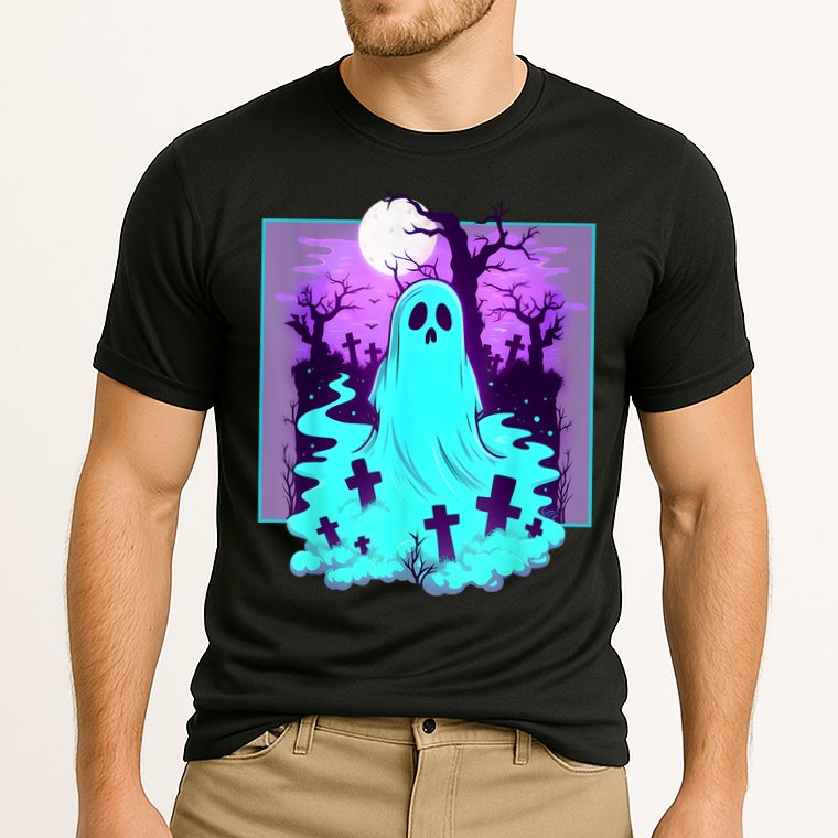 Ghost Graveyard Pastel Goth Cute Spooky Halloween Aesthetic Cooling Performance Crew T-Shirt
