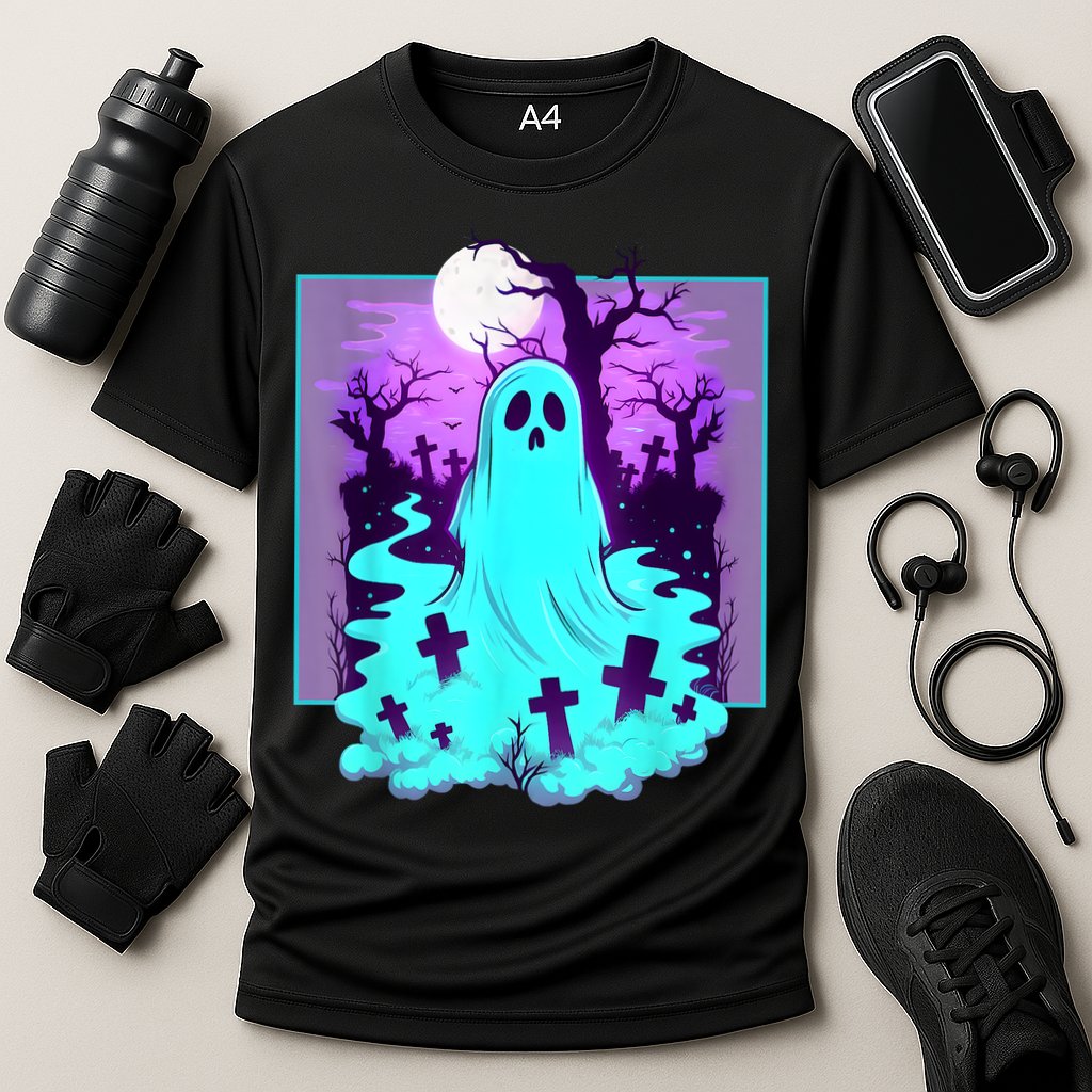 Ghost Graveyard Pastel Goth Cute Spooky Halloween Aesthetic Cooling Performance Crew T-Shirt
