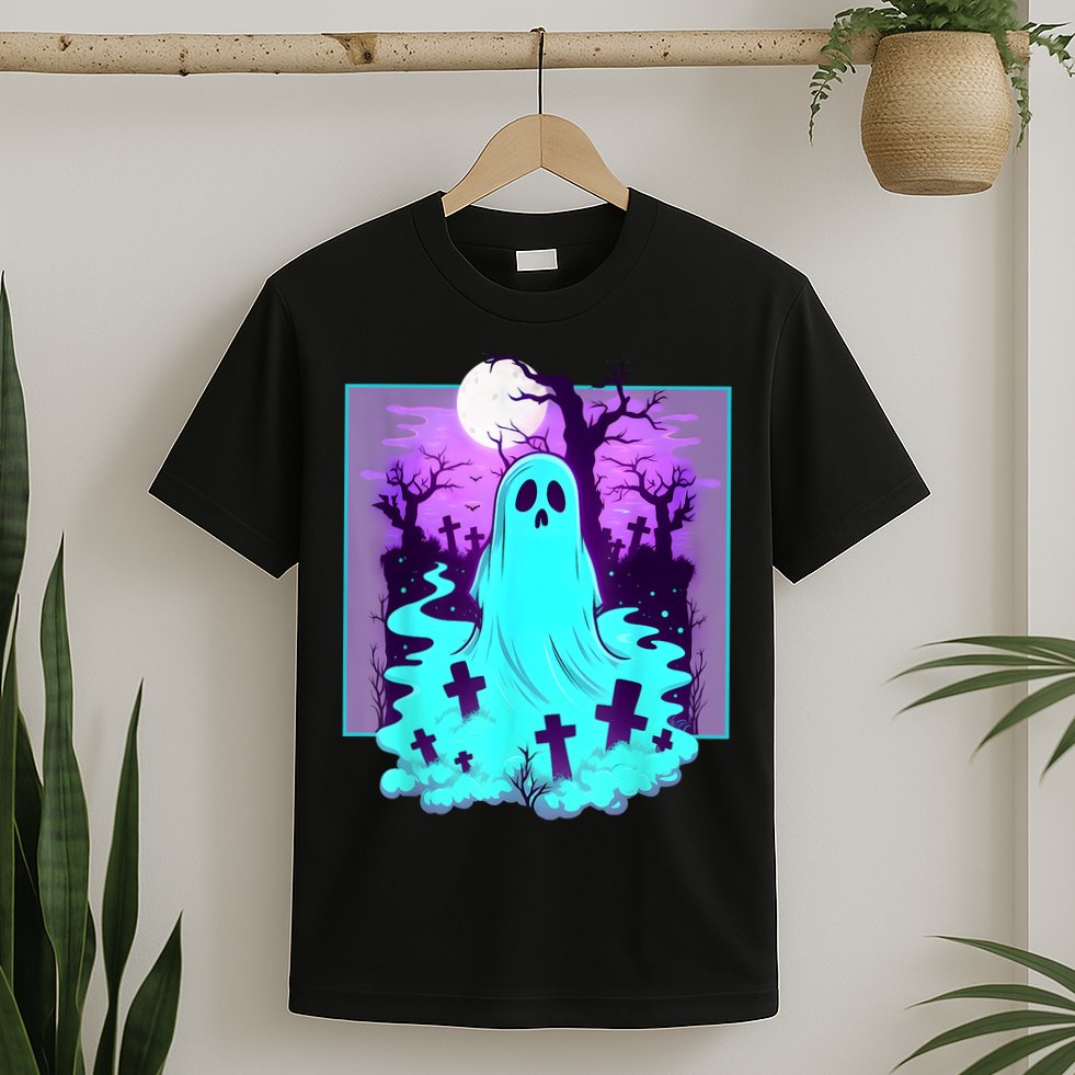 Ghost Graveyard Pastel Goth Cute Spooky Halloween Aesthetic T-Shirt