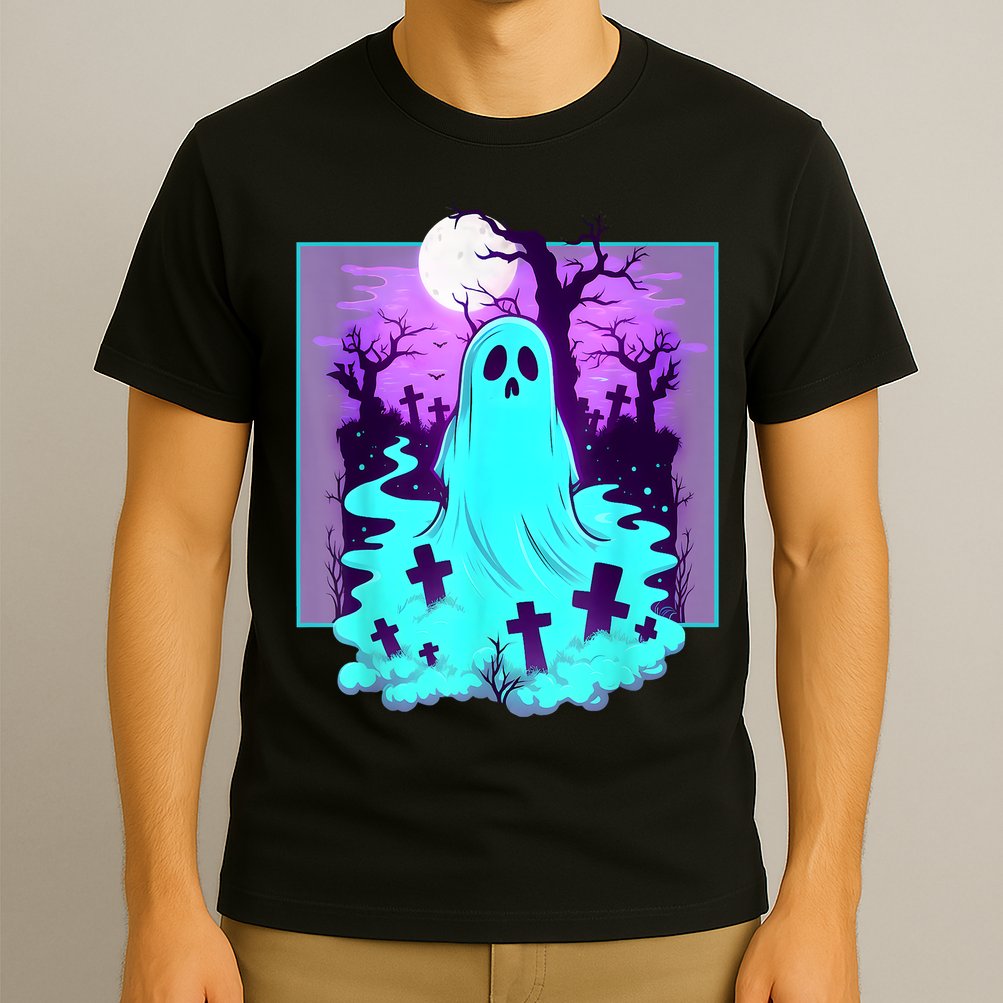 Ghost Graveyard Pastel Goth Cute Spooky Halloween Aesthetic T-Shirt