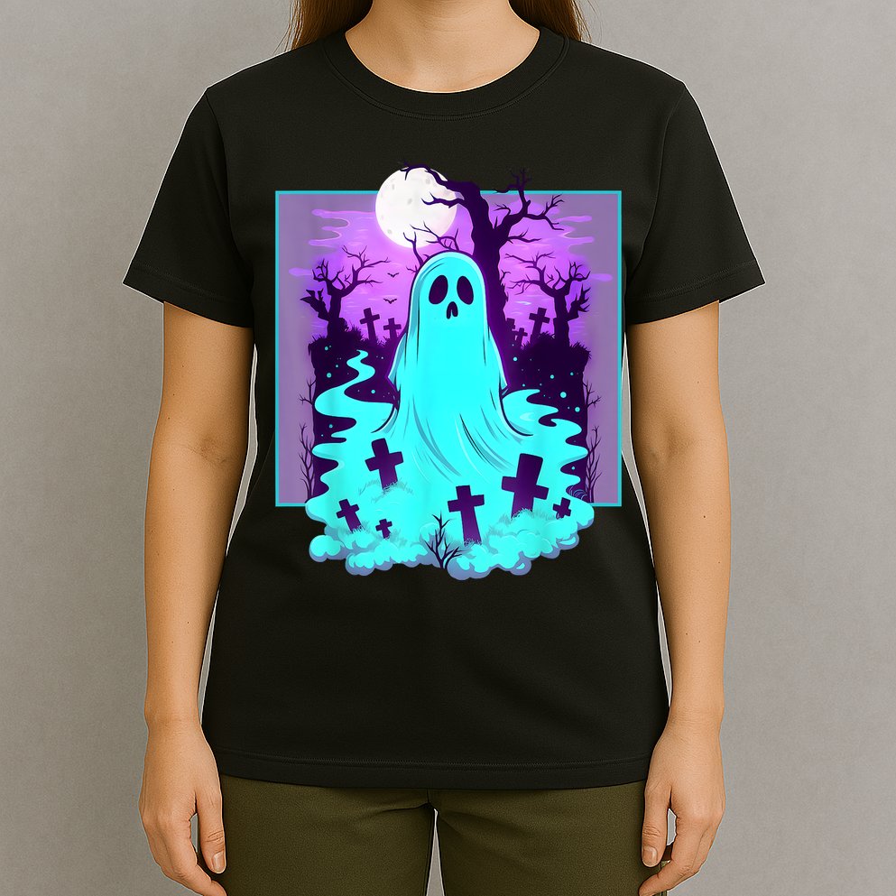 Ghost Graveyard Pastel Goth Cute Spooky Halloween Aesthetic T-Shirt