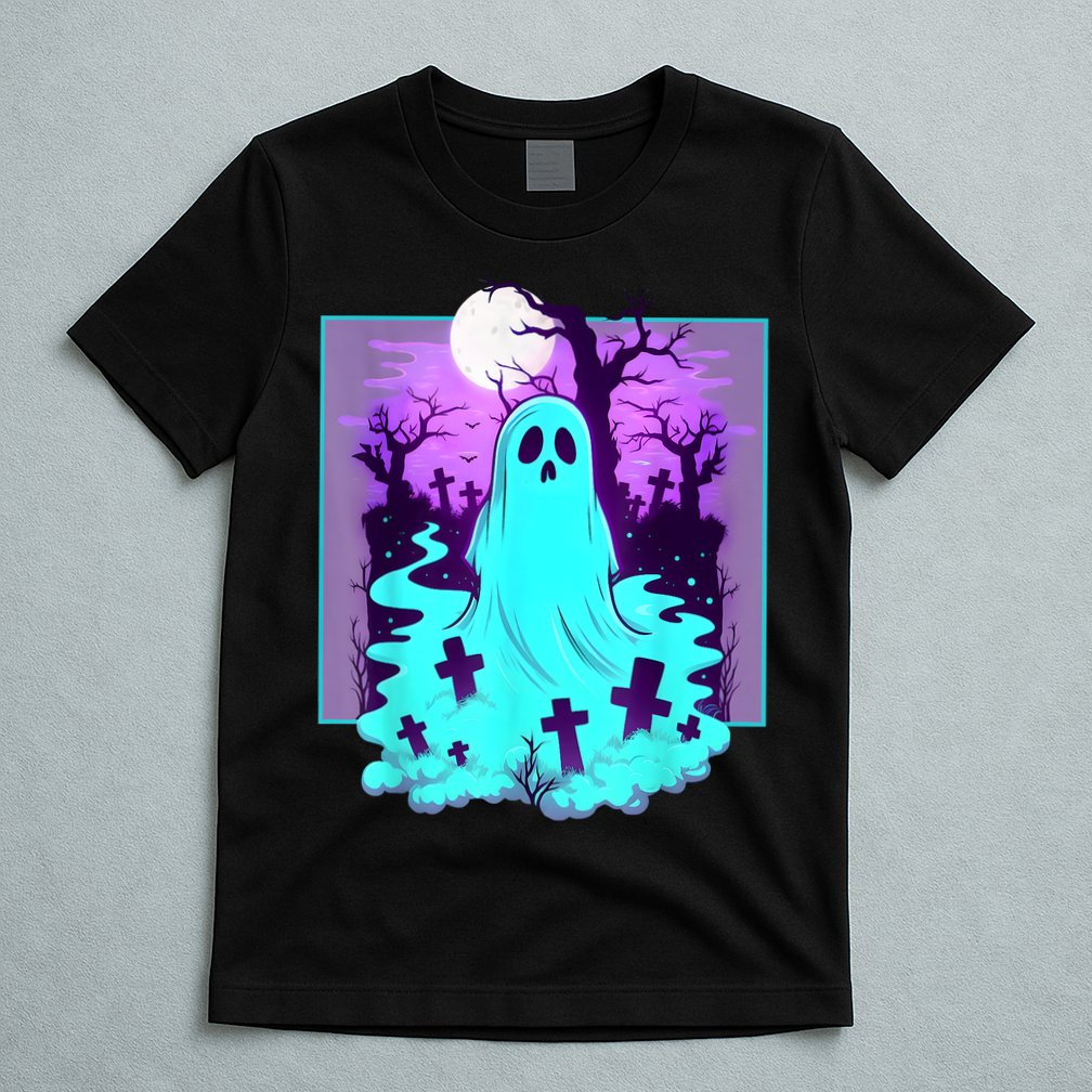 Ghost Graveyard Pastel Goth Cute Spooky Halloween Aesthetic T-Shirt