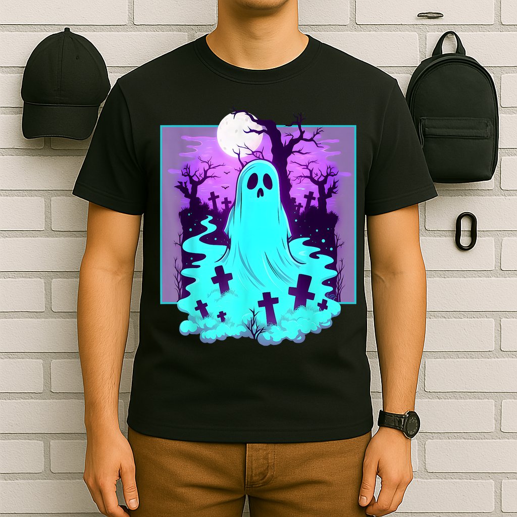 Ghost Graveyard Pastel Goth Cute Spooky Halloween Aesthetic T-Shirt