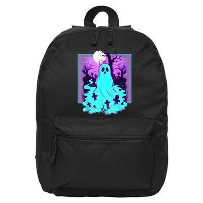 Ghost Graveyard Pastel Goth Cute Spooky Halloween Aesthetic 16 in Basic Backpack
