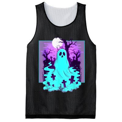 Ghost Graveyard Pastel Goth Cute Spooky Halloween Aesthetic Mesh Reversible Basketball Jersey Tank