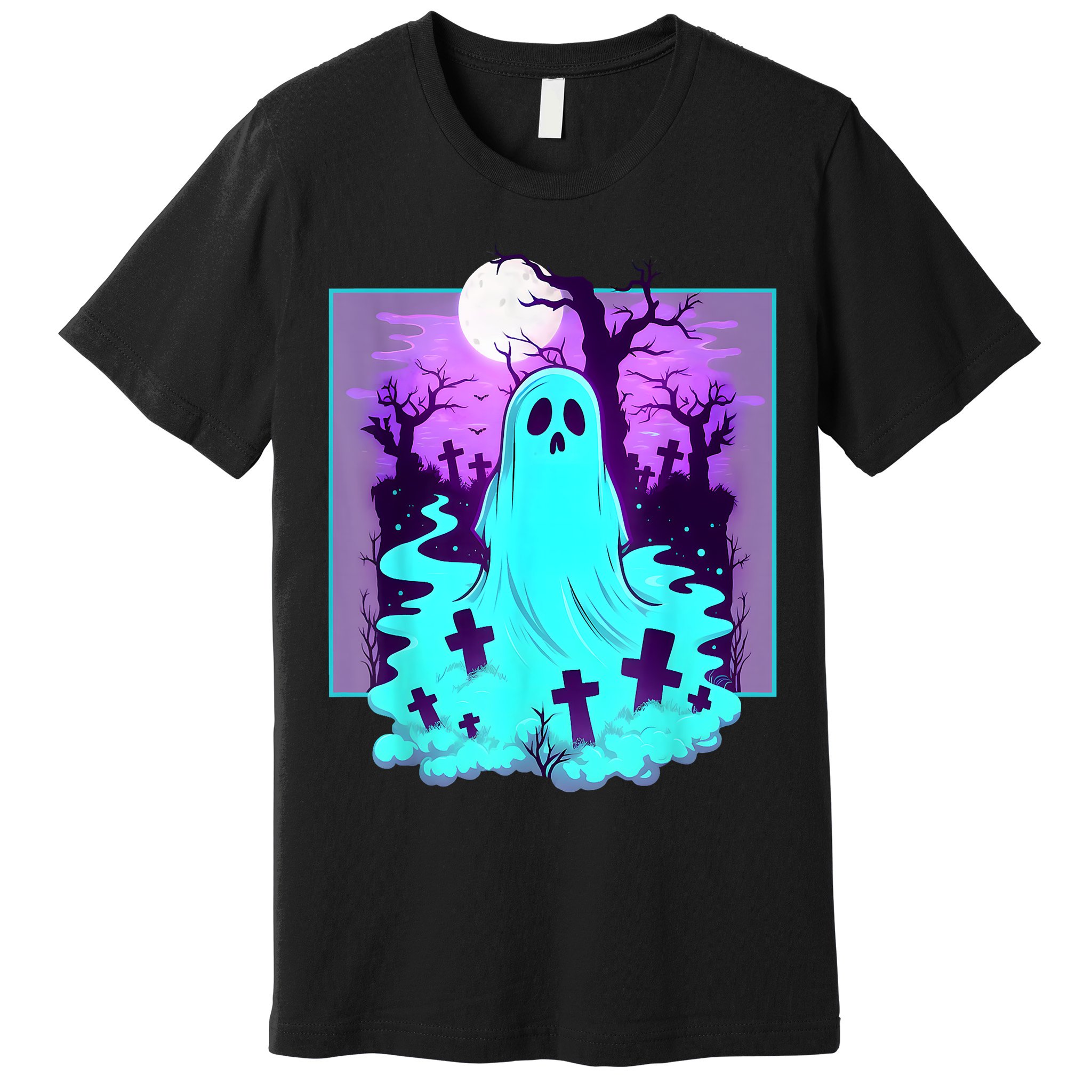 Ghost Graveyard Pastel Goth Cute Spooky Halloween Aesthetic Premium T-Shirt