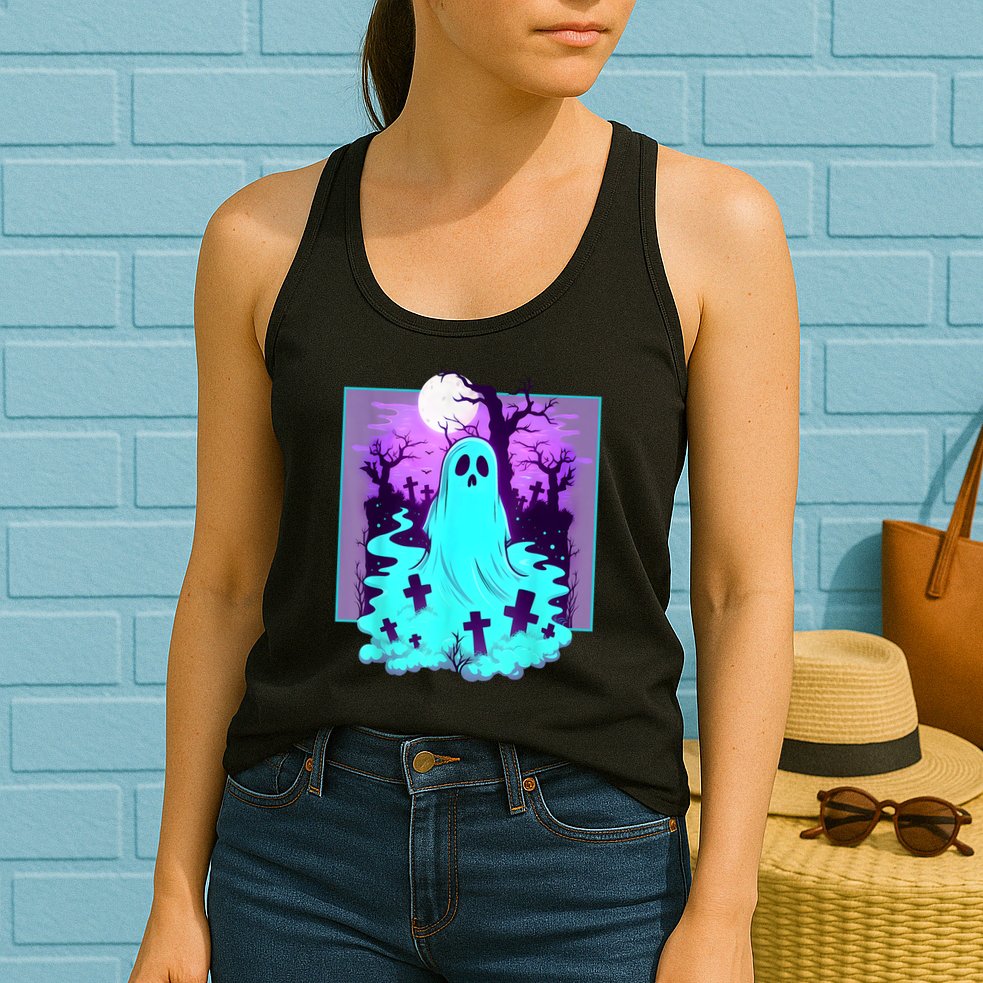 Ghost Graveyard Pastel Goth Cute Spooky Halloween Aesthetic Womens Tank Top