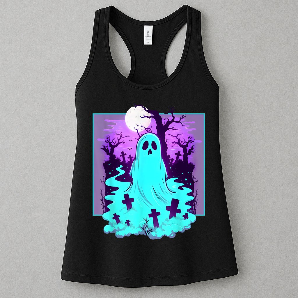 Ghost Graveyard Pastel Goth Cute Spooky Halloween Aesthetic Womens Tank Top