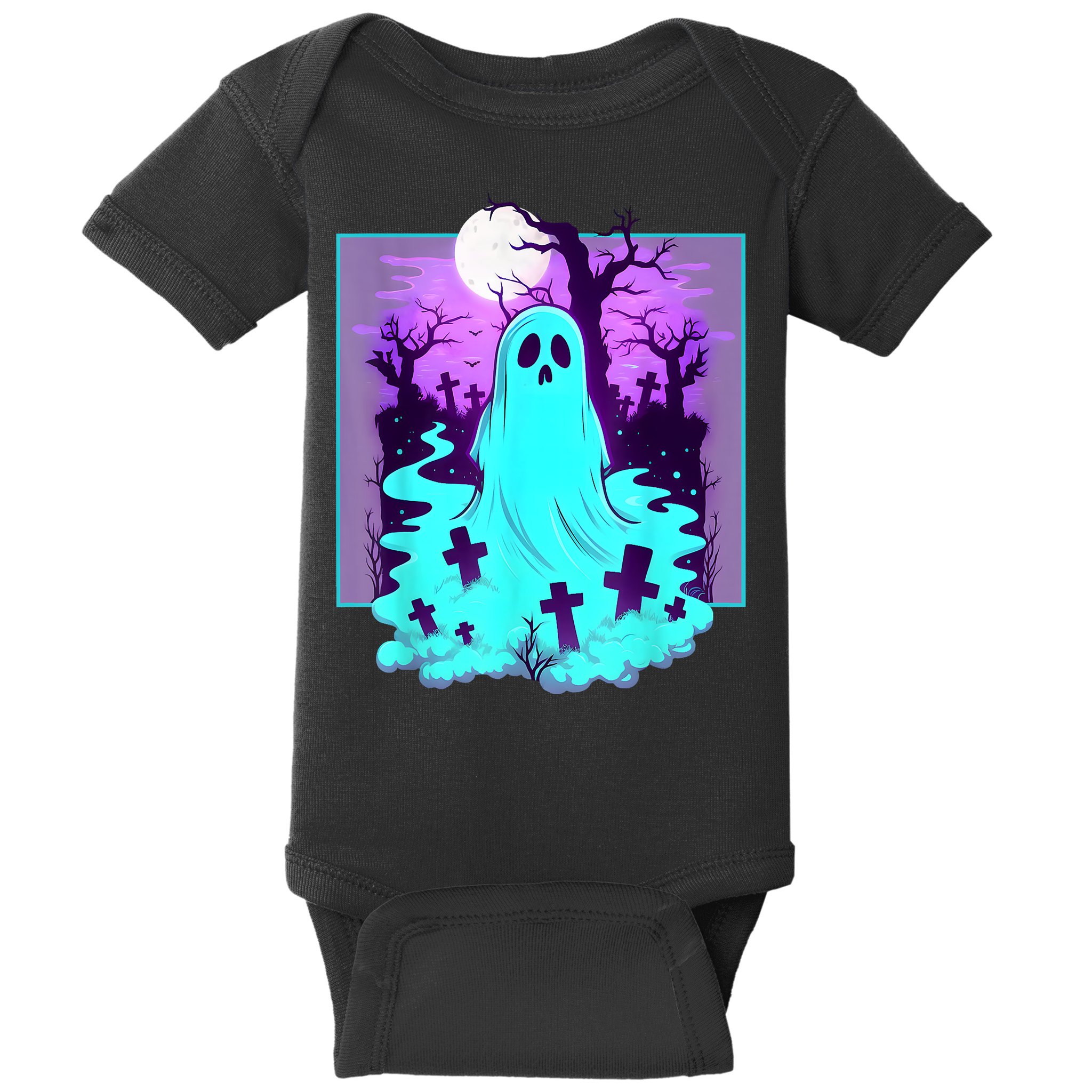 Ghost Graveyard Pastel Goth Cute Spooky Halloween Aesthetic Baby Bodysuit