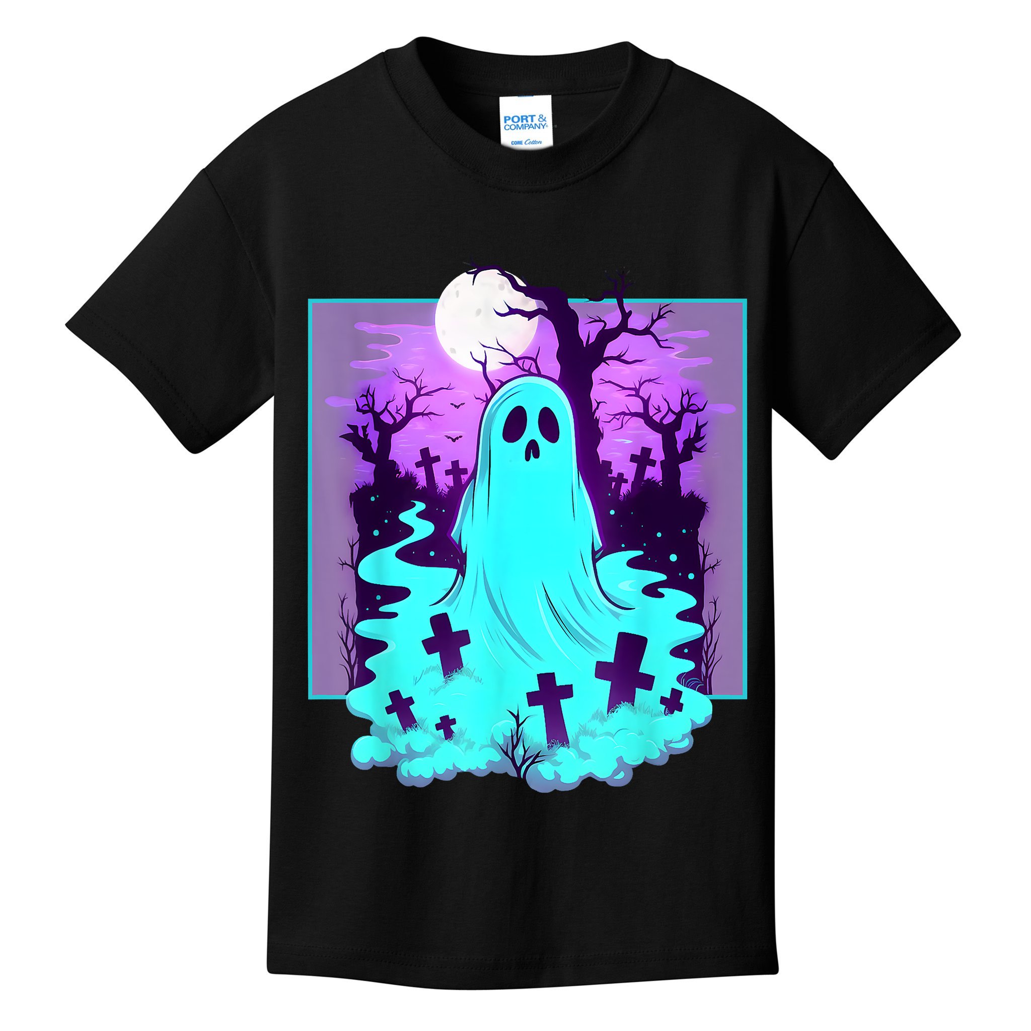 Ghost Graveyard Pastel Goth Cute Spooky Halloween Aesthetic Kids T-Shirt