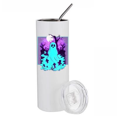 Ghost Graveyard Pastel Goth Cute Spooky Halloween Aesthetic Stainless Steel Tumbler