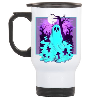 Ghost Graveyard Pastel Goth Cute Spooky Halloween Aesthetic Stainless Steel Travel Mug