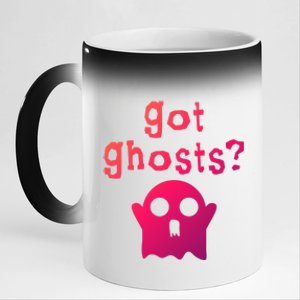 Got Ghosts Paranormal Gift 11oz Black Color Changing Mug