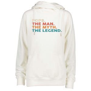 Grandpa Gift Pops The Man The Myth The Legend Fathers Day 80 Womens Funnel Neck Pullover Hood