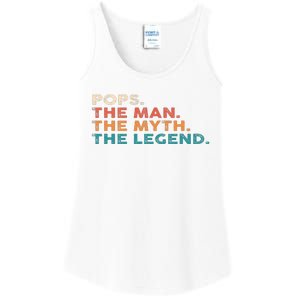 Grandpa Gift Pops The Man The Myth The Legend Fathers Day 80 Ladies Essential Tank