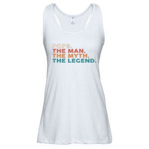 Grandpa Gift Pops The Man The Myth The Legend Fathers Day 80 Ladies Essential Flowy Tank