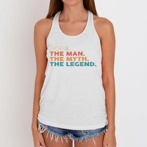 Grandpa Gift Pops The Man The Myth The Legend Fathers Day 80 Women's Knotted Racerback Tank