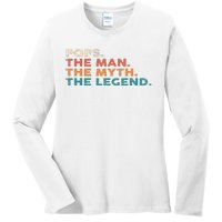 Grandpa Gift Pops The Man The Myth The Legend Fathers Day 80 Ladies Long Sleeve Shirt