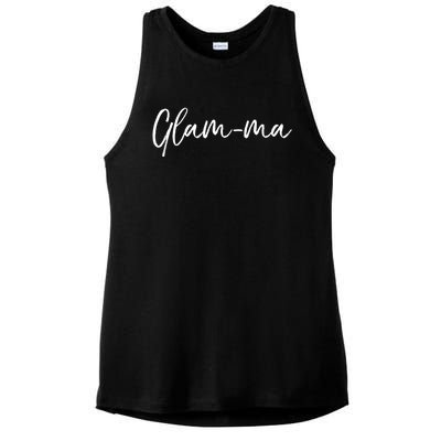 Glamorous Grandma Pun Grandmother Gift From Grand Glamcute Giftma Gift Ladies PosiCharge Tri-Blend Wicking Tank