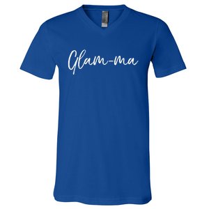 Glamorous Grandma Pun Grandmother Gift From Grand Glamcute Giftma Gift V-Neck T-Shirt