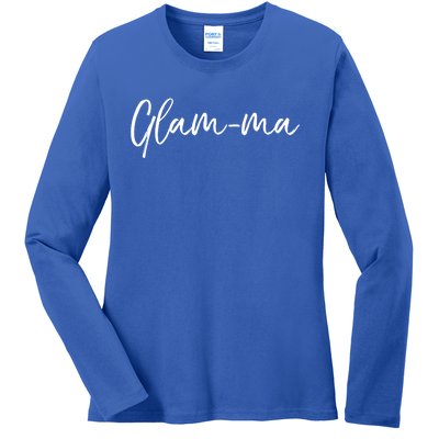 Glamorous Grandma Pun Grandmother Gift From Grand Glamcute Giftma Gift Ladies Long Sleeve Shirt