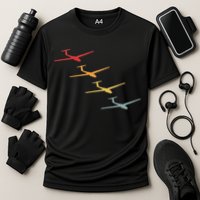 Glider Gliding Plane Retro Sailplane Flying Pilot Aviation Cooling Performance Crew T-Shirt