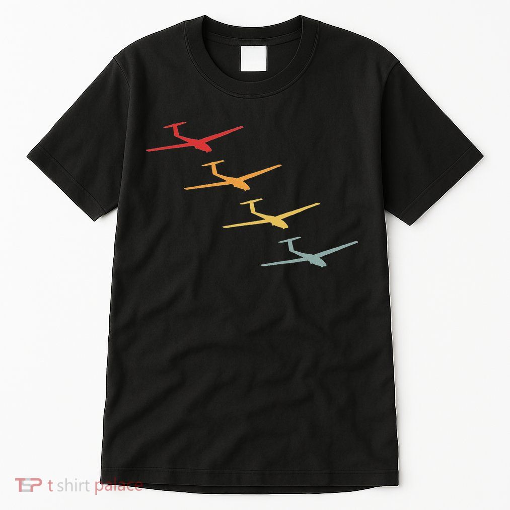 Glider Gliding Plane Retro Sailplane Flying Pilot Aviation Tall T-Shirt