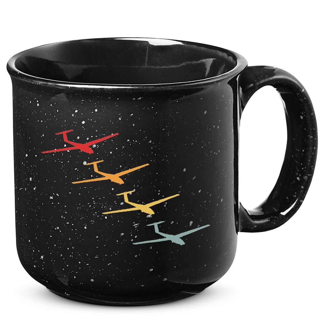 Glider Gliding Plane Retro Sailplane Flying Pilot Aviation 15oz Campfire Ceramic Mug