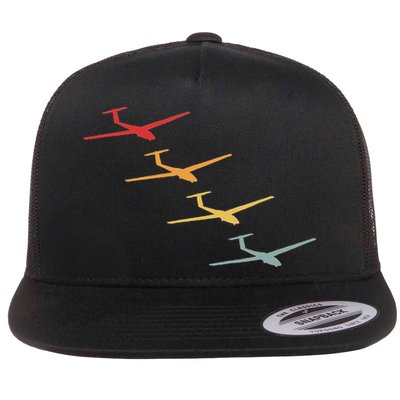 Glider Gliding Plane Retro Sailplane Flying Pilot Aviation Flatbill Hat