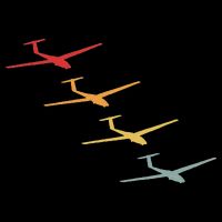 Glider Gliding Plane Retro Sailplane Flying Pilot Aviation Magnet