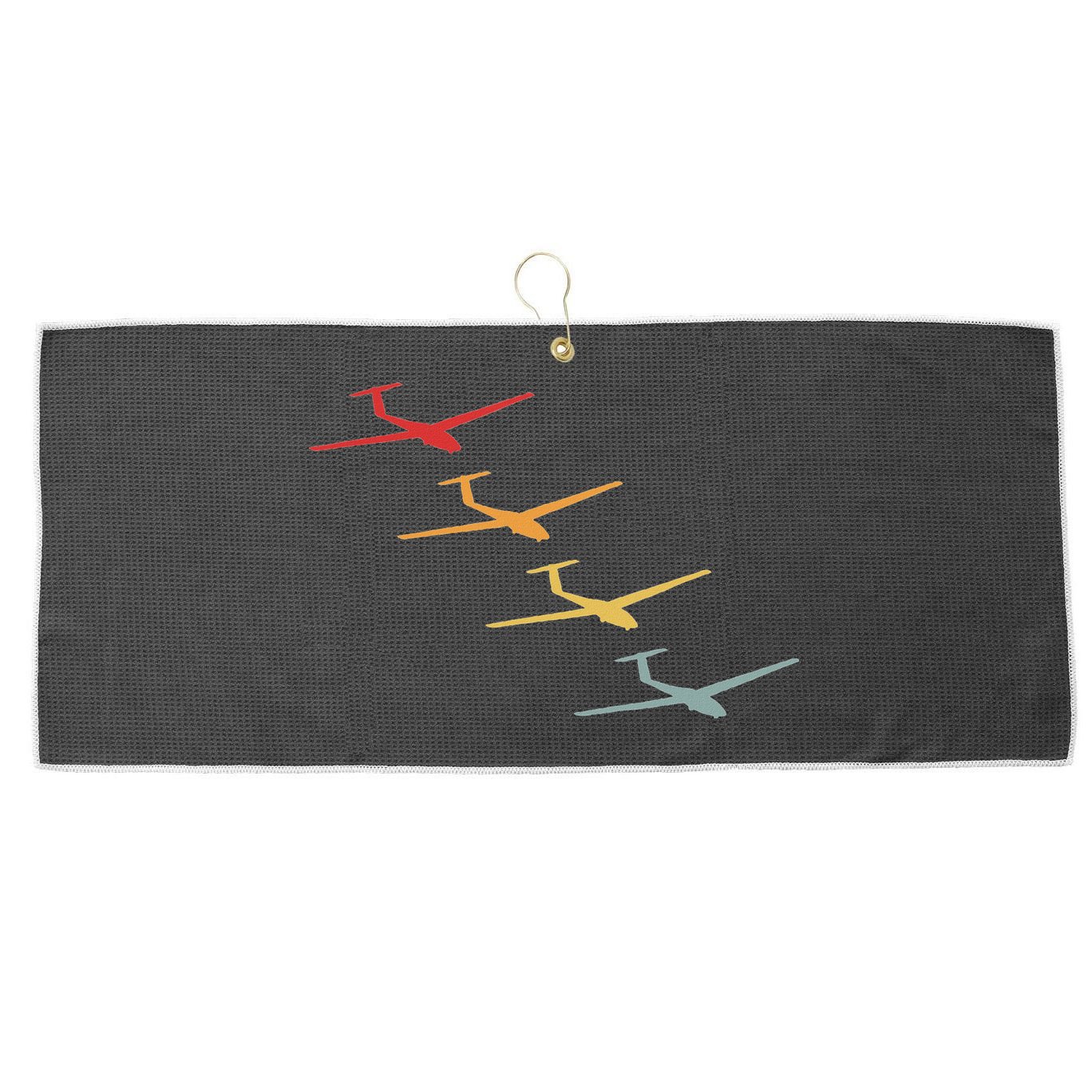Glider Gliding Plane Retro Sailplane Flying Pilot Aviation Large Microfiber Waffle Golf Towel