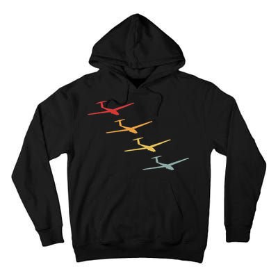 Glider Gliding Plane Retro Sailplane Flying Pilot Aviation Tall Hoodie
