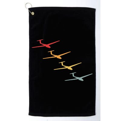 Glider Gliding Plane Retro Sailplane Flying Pilot Aviation Golf Towel