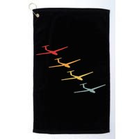 Glider Gliding Plane Retro Sailplane Flying Pilot Aviation Golf Towel