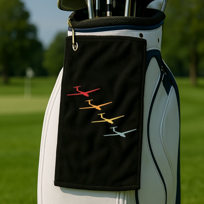 Glider Gliding Plane Retro Sailplane Flying Pilot Aviation Golf Towel