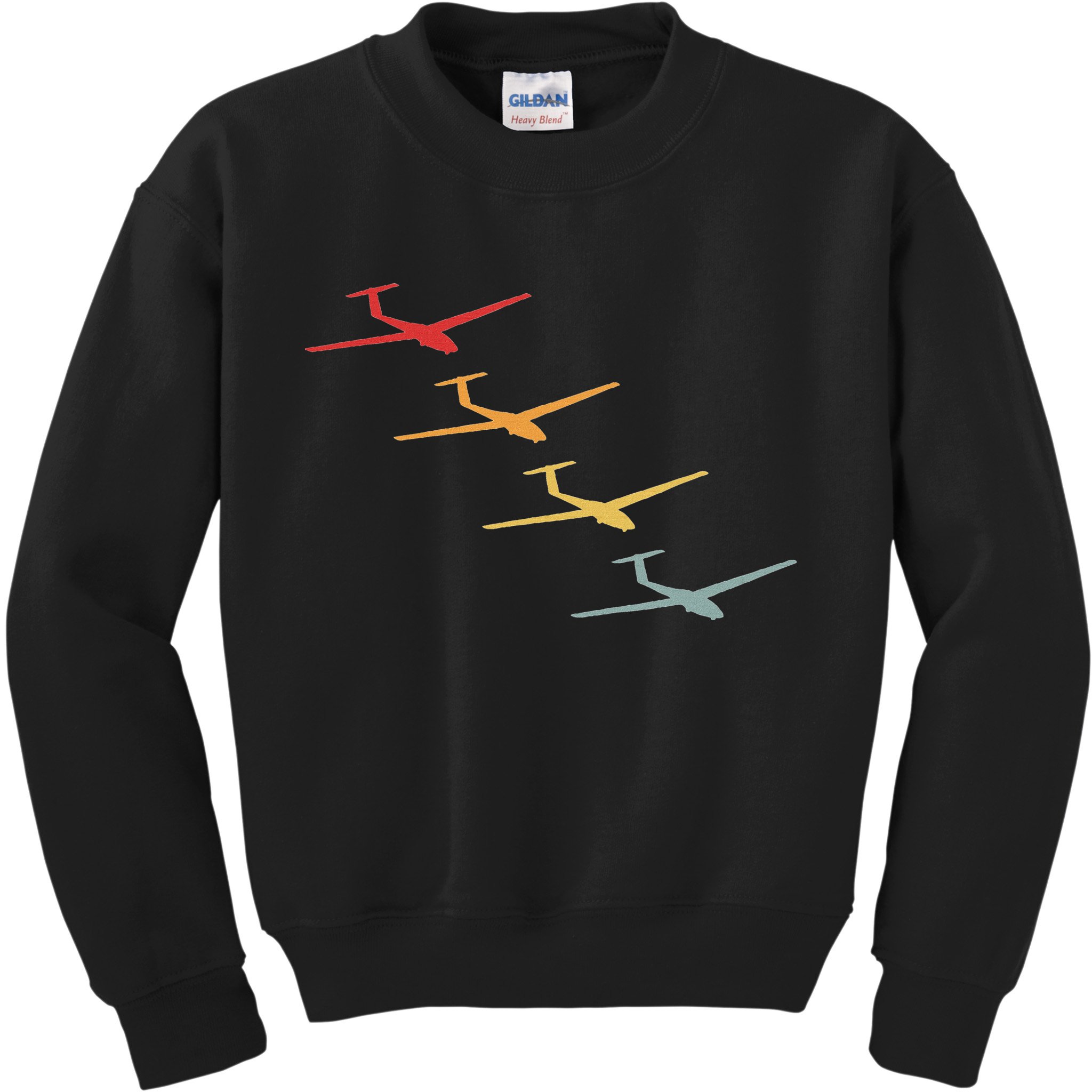 Glider Gliding Plane Retro Sailplane Flying Pilot Aviation Kids Sweatshirt