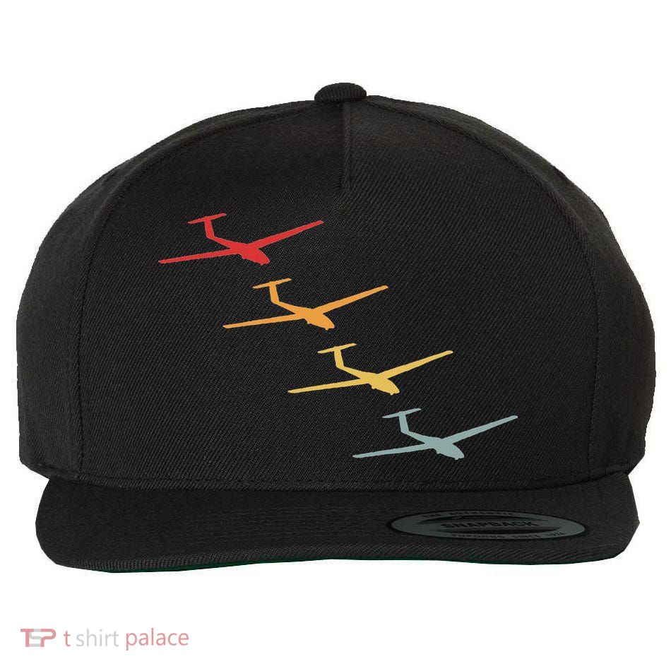 Glider Gliding Plane Retro Sailplane Flying Pilot Aviation Wool Snapback Cap