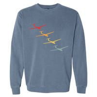 Glider Gliding Plane Retro Sailplane Flying Pilot Aviation Garment-Dyed Sweatshirt