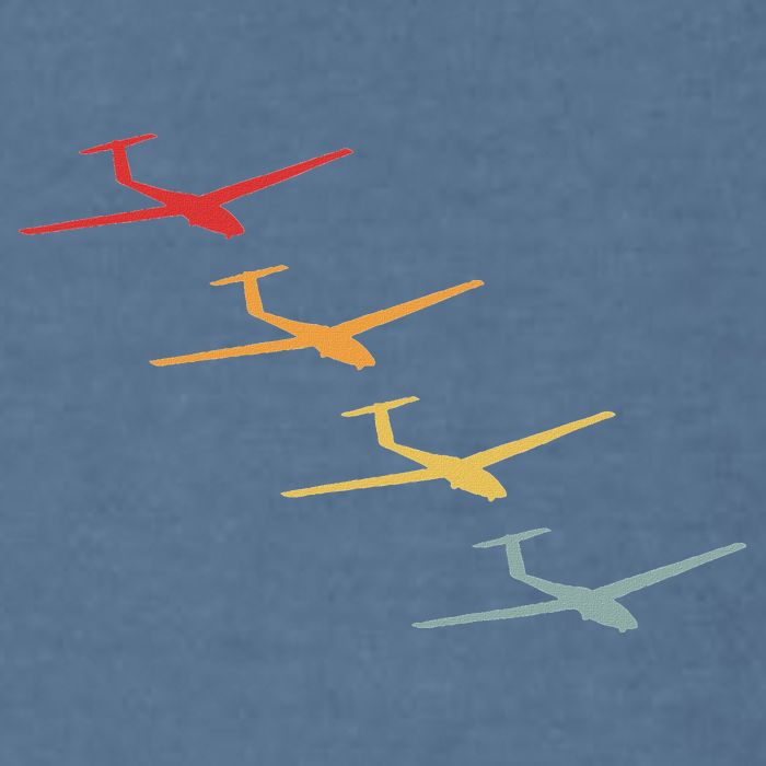 Glider Gliding Plane Retro Sailplane Flying Pilot Aviation Garment-Dyed Sweatshirt