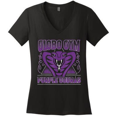 Globo Gym Purple Cobras Women's V-Neck T-Shirt