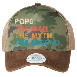 Grandpa Gift Pops The Man The Myth The Legend Fathers Day 80 Legacy Tie Dye Trucker Hat